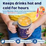 Tronco 14 oz Kids Insulated Tumbler with Handle & Spill Resistant Flexible Straw, BPA-Free Stainless Steel Toddler Cups with Lids, Splash-Proof Kid Drinking Cup Travel Mugs, Easy to Clean - Image 5