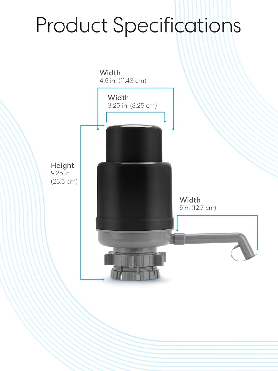 Brio Universal Water Bottle Pump | Manual Water Pump 1-5 Gallon Water Jug Dispenser for Camping Picnics and More! | 48mm & 55mm - (Multiple Color Options) - Image 8