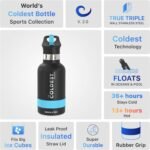 Coldest Insulated Water Bottle with Straw Lid - Stainless Steel Metal Insulated Bottle for Men & Women (Matte Black, 12 oz) - Image 5