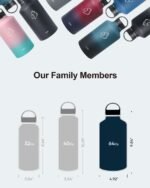 BUZIO 64 oz Water Bottle Insulated with Straw & 3 lid and Carrying Pouch, Leak Proof Half Gallon Stainless Steel Water Flask Jug, Cold for 48 Hrs Double Vacuum Thermo Canteen, BPA-Free, Black - Image 7