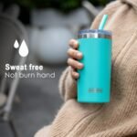 koodee 12 oz Tumbler with Lid and Straw-Stainless Steel Double Wall Vacuum Insulated Tumbler Travel Coffee Cup for Women (Rose Red) - Image 5