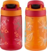 Contigo Aubrey Kids Water Bottle with Silicone Straw and Spill-Proof Lid, 14 oz, 2 Pack, Cheetahs & Toucans - Image 4