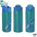 Zak Designs Disney Lilo and Stitch Water Bottle for Travel and At Home, 19 oz Vacuum Insulated Stainless Steel with Locking Spout Cover, Built-In Carrying Loop, Leak-Proof Design (Stitch) - Image 4
