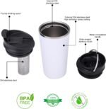 GiNT 17oz Travel Mug with Infuser and Two Lids. Vacuum Insulated 316 Stainless Steel Coffee Mug. Dishwasher Safe Mug with Tea Strainer for Hot and Cold Brew Coffee or Tea(White) - Image 3
