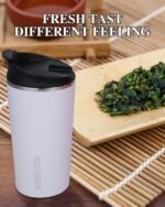 GiNT 17oz Travel Mug with Infuser and Two Lids. Vacuum Insulated 316 Stainless Steel Coffee Mug. Dishwasher Safe Mug with Tea Strainer for Hot and Cold Brew Coffee or Tea(White) - Image 7