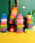 Kids Premium 14 oz Math Water Bottle with Silicone Spout, Leak-Proof Locking Flip Lid, Carrying Strap, Educational, Fun, Learning, Puzzle, Insulated, Stainless Steel, Sensory, Fidget. (Pink) - Image 3