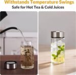 Juice Bottles with Lids – 4 Pack 10 OZ Wide Mouth Glass with Stainless Steel Lids – Reusable Beverage Containers for Juice, Smoothies, Milk, Water – Leakproof, BPA-Free, Dishwasher Safe - Image 4