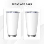 Custom Tumbler 20OZ Stainless Steel, Personalized Stainless Steel Drinking Tumblers with Lid Straw Three-piece set, Customized Travel Cup Mug with Food grade Stainless Steel, PureWhite - Image 5