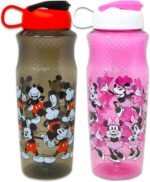 Disney Mickey & Minnie Mouse Water Bottle Set - 2 Pc School Supplies Bundle of Drinking Bottles Plus Stickers and More | Sports Cups for Kids - Image 3