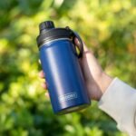 koodee Small Water Bottle 12 oz Stainless Steel Triple Wall Vacuum Insulated Wide Mouth Bottle with Leakproof Spout Lid (Navy) - Image 3