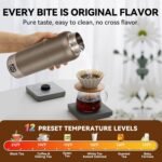 Pure Titanium Travel Kettle,Dual Voltage Portable Electric Kettle 110V-240V Smart Small Water Boiler for Tea & Coffee,12 Temperature Control,Auto Shut Off & Boil Dry Protection (Gray,520ML) - Image 5