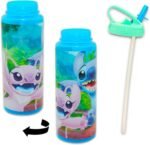 Stitch Reusable Water Bottle Set - Bundle with Plastic 30oz Water Bottle with Twist Top with Straw for Home, School, Sports, Plus Sticker, More | Lilo & Stitch Sport Container - Image 3
