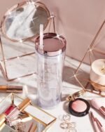 Maars Skinny Acrylic Tumbler with Lid and Straw | 18oz Premium Insulated Double Wall Plastic Reusable Cups - Matte Black, 8 Pack - Image 10