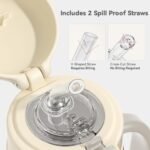 Evorie Leak Proof Vacuum Insulated Water Bottle, 316L Stainless Steel Sippy Cup for Toddlers, 11 oz Straw Cup with Handle & Adjustable Strap, Keeps Drinks Warm or Cold (1Pack, Travel in Space) - Image 4