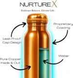 Pure Copper Water Bottle, 34 Oz / 1 Liter, Leak-Proof, Anti-Tarnish Protective Coating, Joint-Free, Handcrafted, Eco-Friendly & Ayurvedic Drinkware for Yoga, Gym & Office - Smooth - Image 4