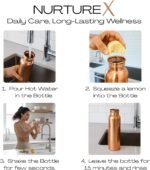 Pure Copper Water Bottle, 34 Oz / 1 Liter, Leak-Proof, Anti-Tarnish Protective Coating, Joint-Free, Handcrafted, Eco-Friendly & Ayurvedic Drinkware for Yoga, Gym & Office - Smooth - Image 5