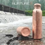 Pure Copper Water Bottle, 34 Oz / 1 Liter, Leak-Proof, Anti-Tarnish Protective Coating, Joint-Free, Handcrafted, Eco-Friendly & Ayurvedic Drinkware for Yoga, Gym & Office - Smooth - Image 8