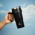 20 oz Tumbler with Handle and 2 Straw 2 Lid, Insulated Water Bottle Stainless Steel Vacuum Cup Reusable Travel Mug,Black - Image 6