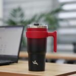 20 oz Tumbler with Handle and 2 Straw 2 Lid, Insulated Water Bottle Stainless Steel Vacuum Cup Reusable Travel Mug,Black - Image 8