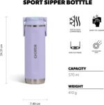 Igloo, 20 oz Sports Sipper, Reusable Travel Mug, Stainless Steel Insulated Hydration Cup for Hot & Cold Beverages, Lilac - Image 6