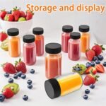 9 Pack Glass Bottles with Lids - 2 oz Wide Mouth Leakproof Reusable Juice Travel Bottles with Labels for Ginger Shot, Turmeric Juice, Whiskey & Camping - Image 8