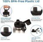 Volhoply Insulated Water Bottles Bulk 2 Pack, 40 oz Stainless Steel Sports Bottle with Paracord Handle & Spout Lid, Double Walled Vacuum Metal Cups,Reusable Big Water jug for Hiking(Silver,2 Set) - Image 6