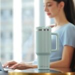 40oz Tumbler with Handle,Double Wall Vacuum Reusable Stainless Steel Insulated Water Bottle,With Leak Proof lid and Straw for Iced or Cold Beverages (Blue Haze) - Image 6