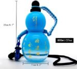 Jinberry 800ml/27oz Gourd Water Bottle with Shoulder Strap Set Leakproof Portable Gourd Drinking Bottle Flask Sport Jug Drinkware for Gym Outdoor Climbing Tour or Camping - Image 3