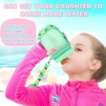 Patelai 8 Pcs Cute Water Bottles with Straw Kawaii Watermelon Ice Cream Cups Leak Proof Drinking Bottles with Adjustable Shoulder Strap for Sports Travel Camping(Classic Style) - Image 3