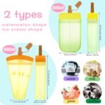 Patelai 8 Pcs Cute Water Bottles with Straw Kawaii Watermelon Ice Cream Cups Leak Proof Drinking Bottles with Adjustable Shoulder Strap for Sports Travel Camping(Classic Style) - Image 5