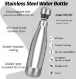 OWS 17oz Insulated Water Bottles Bulk 1/2/4 Pack, Metal Sports Water Bottles, Double Wall Vacuum BPA-Free Flask for School, Sports(silver 4pcs) - Image 3