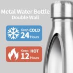 OWS 17oz Insulated Water Bottles Bulk 1/2/4 Pack, Metal Sports Water Bottles, Double Wall Vacuum BPA-Free Flask for School, Sports(silver 4pcs) - Image 4