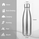 OWS 17oz Insulated Water Bottles Bulk 1/2/4 Pack, Metal Sports Water Bottles, Double Wall Vacuum BPA-Free Flask for School, Sports(silver 4pcs) - Image 6