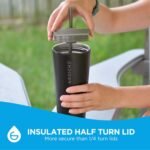 GROSCHE Jasper Insulated Stainless Steel Tumbler With Straw – Travel Cup with Lid, Extreme Insulation & Sleek Design, 23 oz - White - Image 4