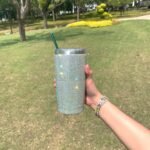Bling Rhinestone Tumbler 20oz Stainless Steel Studded Glitter Thermal Cup with Leak proof Lid and Straws Double Wall Vacuum Insulated Portable Travel Coffee Mug (Aurora) - Image 6
