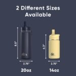 Hydrapeak Mini 14oz Water Bottle with Straw Lid, Stainless Steel Double Wall Insulated Water Bottle | Leak-Proof and Spill-Proof Water Bottle, 24 Hours Cold (Navy) - Image 6