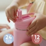 Hydrapeak Mini 14oz Water Bottle with Straw Lid, Stainless Steel Double Wall Insulated Water Bottle | Leak-Proof and Spill-Proof Water Bottle, 24 Hours Cold (Navy) - Image 7