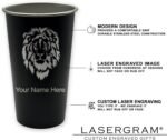 LaserGram Personalized Cup, Eiffel Tower, Stainless Steel Reusable Shatterproof Tumbler, Custom Engraved Gift (16oz / 473ml, Black) - Image 4