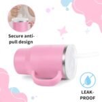 Bella's Friends Handy Mini Tumbler – Adorable 9 oz Toddler Sippy Cup, Stainless Interior & Silicone Body, Leak‑Proof, Dishwasher Safe, Gift for 1-3 Years Old Girls & Boys, 2 Pack, Lilac & Peony - Image 4