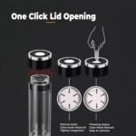 Glass Water Bottle Fits in Car Cup Holder, 14 oz Double Wall Borosilicate Glass Tea Infuser Bottle, One Handed One Key Lid Opening, for Car, Home, Office - Image 6