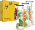 JoyJolt Glass Carafe with Lid, Set of 3 – 1 Liter Glass Pitcher for Mimosa Bar, Water, Iced Tea, Juice, Wine, Lemonade, Milk – Dishwasher Safe Beverage Drink Dispensers for Brunch, Parties - Image 7