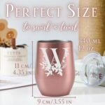Onebttl Personalized Tumblers with Lids for Women, Monogrammed Coffee Cup with Initials, Gifts for Her, Girls, Bridesmaids, Friends, Sisters, Mom, Rose Gold, W - Image 3