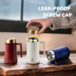 Insulated Coffee Mug with Handle and Lid, 480ml/16oz Stainless Steel Coffee Cup, Travel Coffee Mug Tumbler for Hot and Cold Coffee, Tea, Drinks(Red) - Image 7