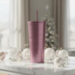 Hydrapeak Journey 25 oz Insulated Tumbler with Lid and Straw, Iced Coffee Cup, Reusable Stainless Steel Water Bottle Travel Mug, Gifts for Women Men, Rose Metalic - Image 3