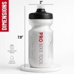 PRO BIKE TOOL Bike Water Bottle 550 ml 19 oz -for All Fitness and Cycling - Soft Silicone Mouthpiece – Fast Flow Valve - Easy Squeeze Bidon (White) - Image 4
