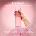 ION8 Water Bottle, 750 ml/24 oz, Leak Proof, Easy to Open, Secure Lock, Dishwasher Safe, BPA Free, Flip Cover, Carry Handle, Soft Touch Contoured Grip, Easy Clean, Odor Free, Carbon Neutral, Rose Pink - Image 4