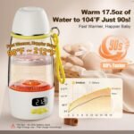 Portable Bottle Warmer for Travel, 212℉ Boil & 149℉ Pasteurization, 17.5oz Milk Warmer for Baby with Temp Control, 16000mAh Bottle Warmer On The Go, Portable Milk and Water Warmer - Image 3