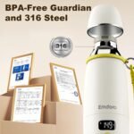Portable Bottle Warmer for Travel, 212℉ Boil & 149℉ Pasteurization, 17.5oz Milk Warmer for Baby with Temp Control, 16000mAh Bottle Warmer On The Go, Portable Milk and Water Warmer - Image 5