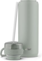 Ello Cooper 22oz Stainless Steel Water Bottle with Straw and Carry Handle, Double Walled and Vacuum Insulated Metal, Leak Proof Locking Lid with Soft Silicone Spout, Reusable, BPA Free, Sage - Image 8