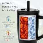 40 oz Black Stainless Steel Tumbler | 100% Leak Proof Tumbler With Lid And Straw | Travel Mug For Hot And Cold Drinks | Double Wall Vacuum Insulated Cup | Eco-Friendly Reusable Cup - Image 5